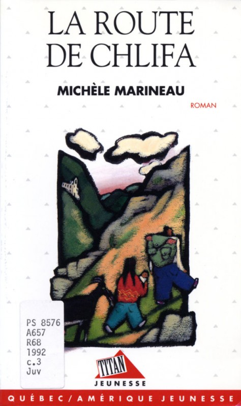 Première de couverture, on y voit deux personnages dans un sentier montagneux
